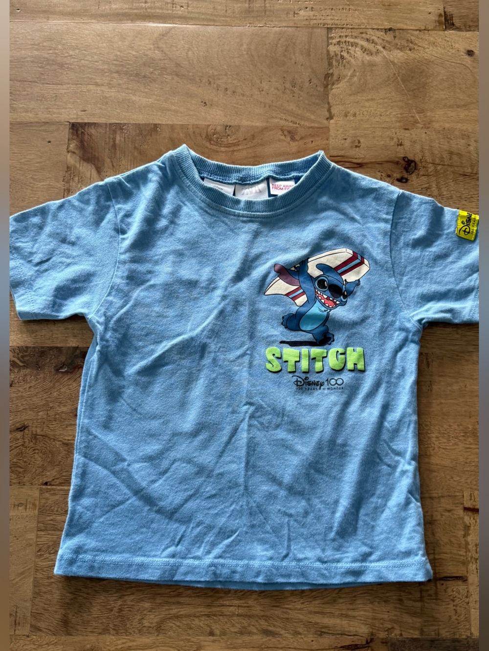 Zara X Disney Lilo & Stitch Blue Kids T-Shirt sz 2-3 years